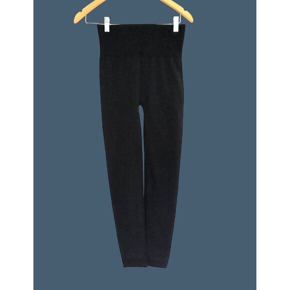 ETITU- WOMENS BLACK HIGH WAISTED FLEECE LINED LEGGINGS SIZE ONE SIZE FITS ALL - Picture 1 of 5